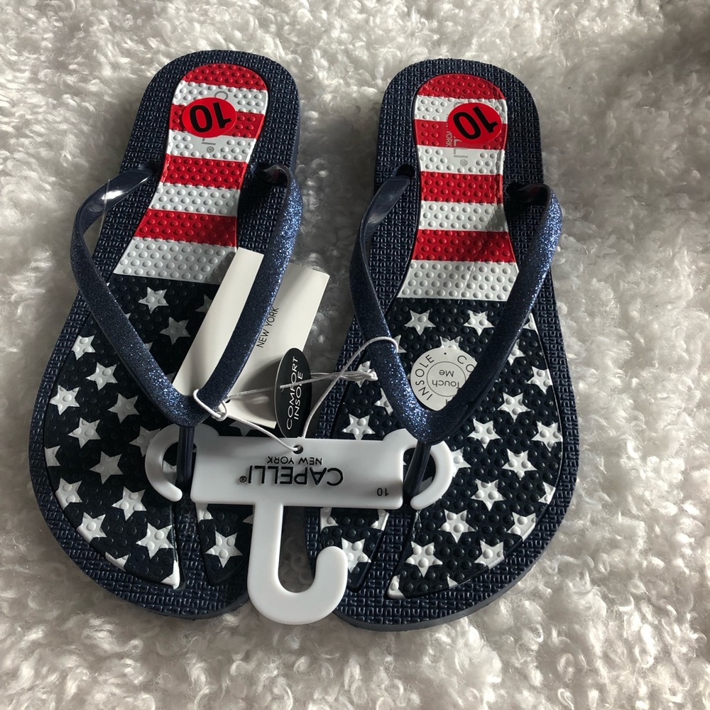Capelli Patriotic Flip Flops Sz 10